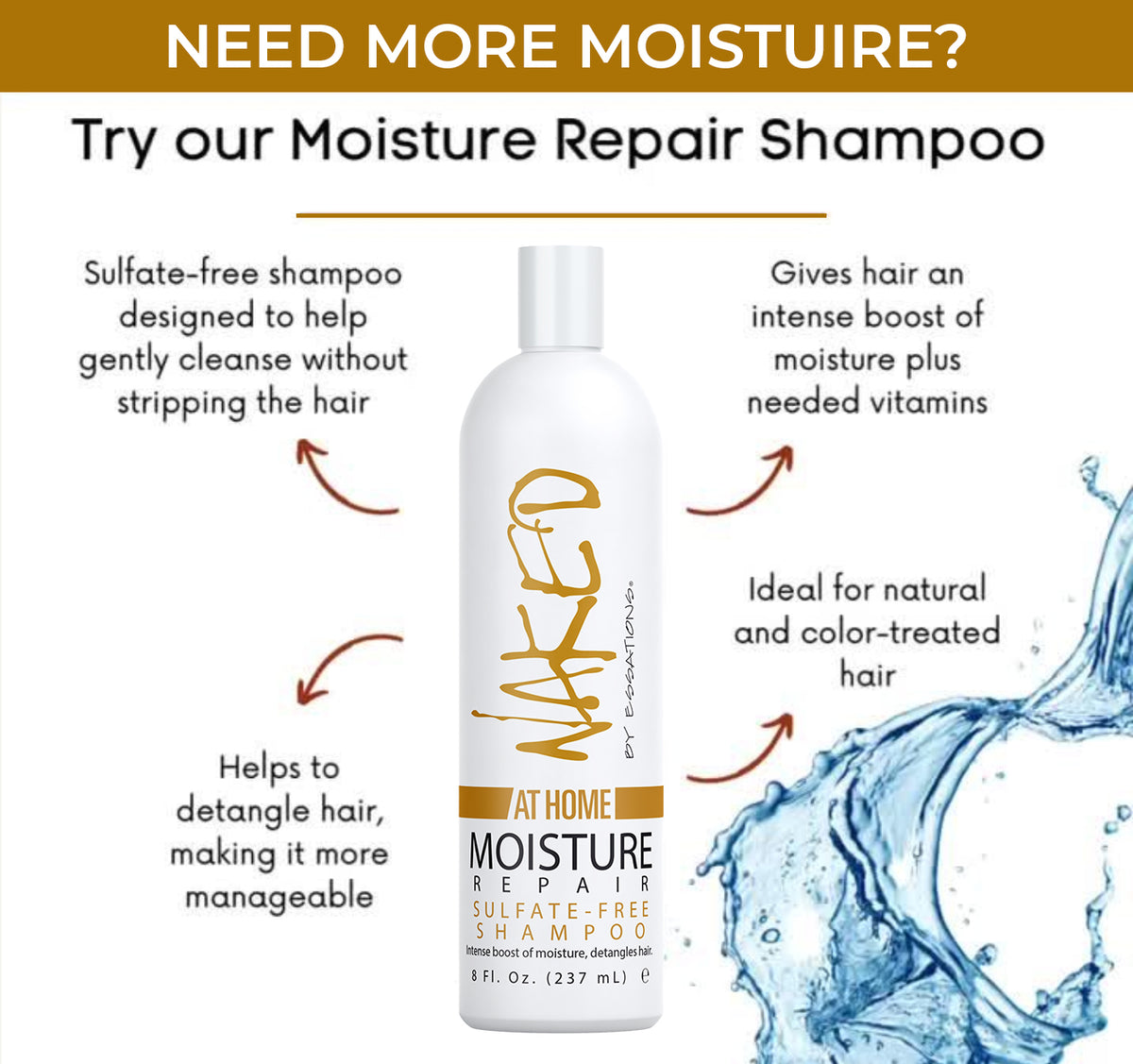 Moisture Repair Sulfate-Free Shampoo - Naked by Essations