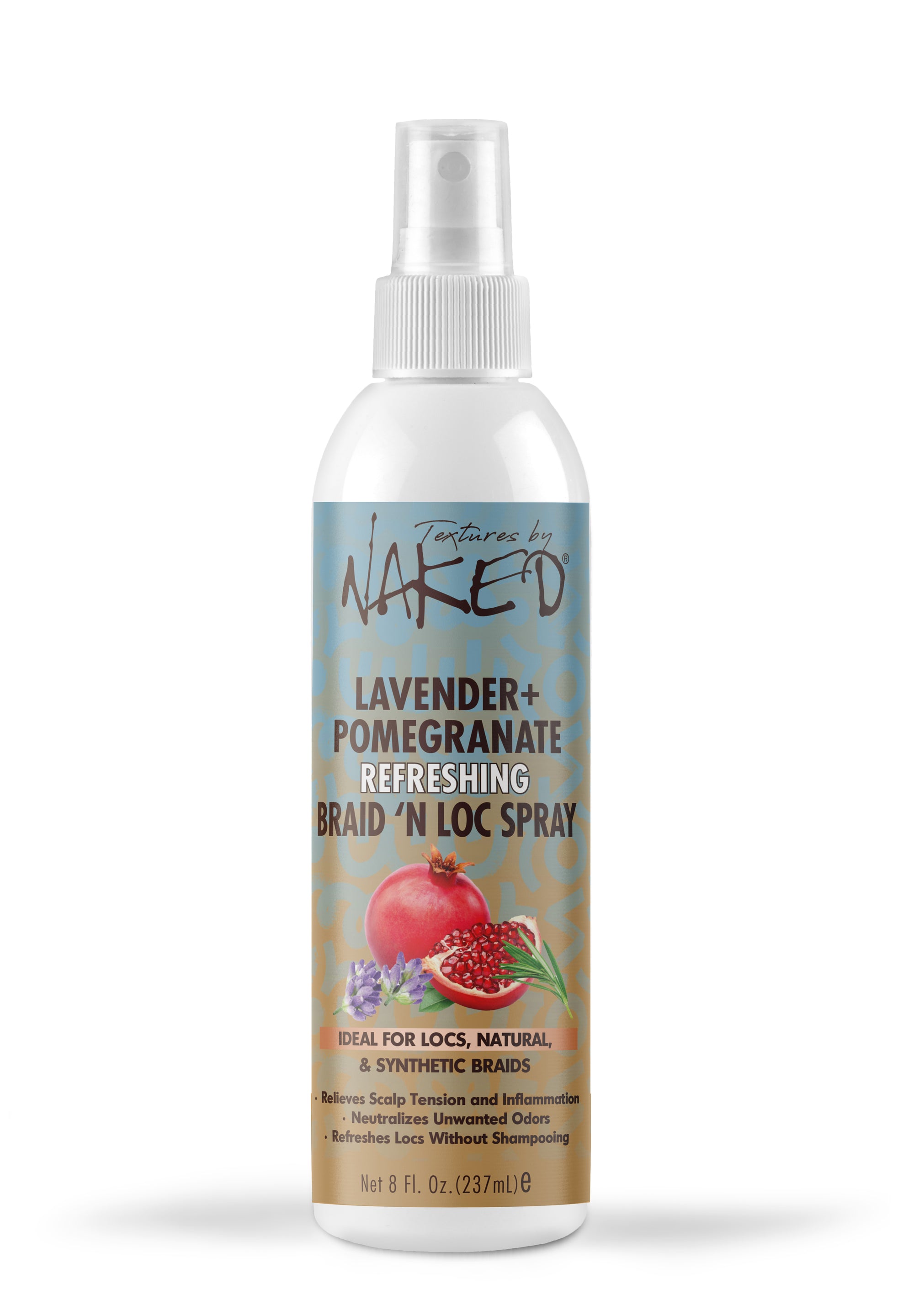 Lavender + Pomegranate Refreshing Braid 'N Loc Spray - Textures By Naked